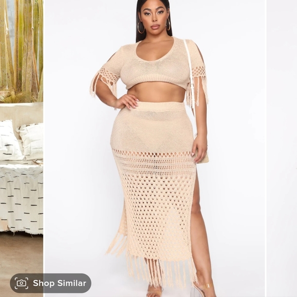 Crochet Skirt Set - Cream 3X - Picture 4 of 8